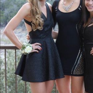 Black textured fit & flare Keepsake cocktail dress